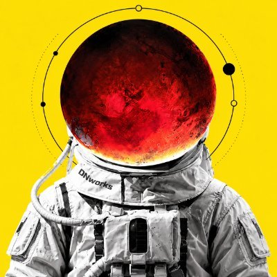 DNworks X profile portrait, an astronaut with a red visor